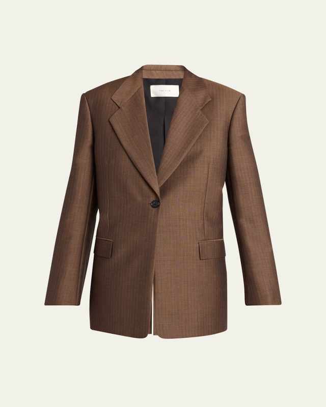 Vermont One-Button Mohair Wool Jacket